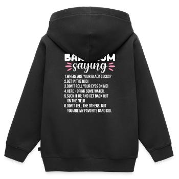 Bandmom Dit Défilé de fanfare de l’école - Sweat Premium à capuche zippé enfant bio - noir - Dos - AI Model Kid Male (0cm)