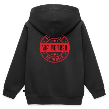 Vip Mitglied - Kinder Premium Organic Zip Hoodie - Schwarz - Hinten - AI Model Kid Male (0cm)