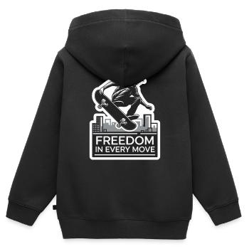 SKATEBOARD - Kids Premium Organic Zip-up Hoodie - black - Back - AI Model Kid Male (0cm)