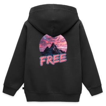 Abenteuerliche Wandertouren In Den Bergen Für - Kinder Premium Organic Zip Hoodie - Schwarz - Hinten - AI Model Kid Male (0cm)
