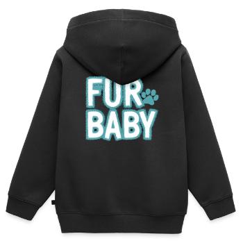Pour la beauté, l’expérience expressive - Sweat Premium à capuche zippé enfant bio - noir - Dos - AI Model Kid Male (0cm)