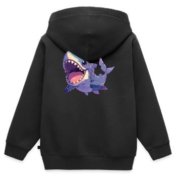 Weiße Haie Weißer Hai - Kinder Premium Organic Zip Hoodie - Schwarz - Hinten - AI Model Kid Male (0cm)