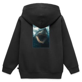 Weiße Haie Weißer Hai - Kinder Premium Organic Zip Hoodie - Schwarz - Hinten - AI Model Kid Male (0cm)