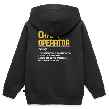 Crane operator definition - Kids Premium Organic Zip-up Hoodie - black - Back - AI Model Kid Male (0cm)