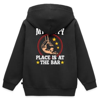 Circus Trapez Für Trapezkünstlerkostüm - Kinder Premium Organic Zip Hoodie - Schwarz - Hinten - AI Model Kid Male (0cm)