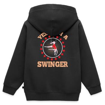 Circus Trapez Für Trapezkünstlerkostüm - Kinder Premium Organic Zip Hoodie - Schwarz - Hinten - AI Model Kid Male (0cm)