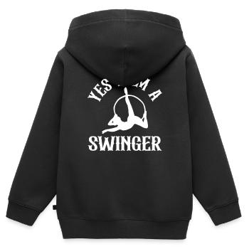 Circus Trapez Für Trapezkünstlerkostüm - Kinder Premium Organic Zip Hoodie - Schwarz - Hinten - AI Model Kid Male (0cm)