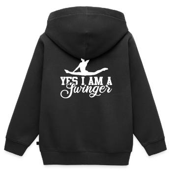Circus Trapez Für Trapezkünstlerkostüm - Kinder Premium Organic Zip Hoodie - Schwarz - Hinten - AI Model Kid Male (0cm)
