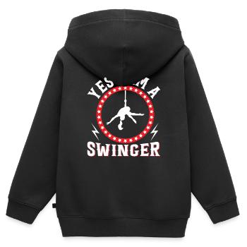 Circus Trapez Für Trapezkünstlerkostüm - Kinder Premium Organic Zip Hoodie - Schwarz - Hinten - AI Model Kid Male (0cm)