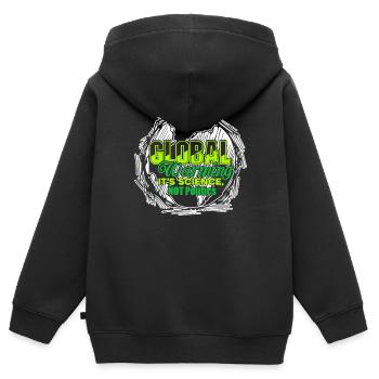 Earth Day Global Warming Is Science - Kids Premium Organic Zip-up Hoodie - black - Back - AI Model Kid Male (0cm)