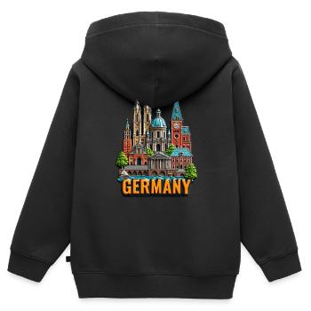 Schöne Ansichten Von Deutschland Alte Stadt - Kinder Premium Organic Zip Hoodie - Schwarz - Hinten - AI Model Kid Male (0cm)