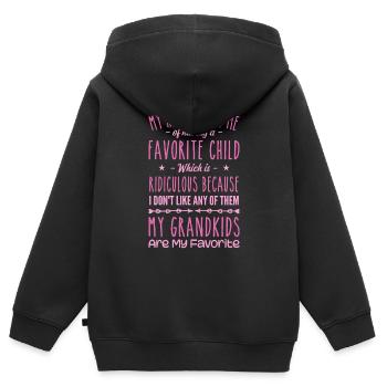 Meine Enkelkinder sind meine Lieblingsgroßmutter Oma - Kinder Premium Organic Zip Hoodie - Schwarz - Hinten - AI Model Kid Male (0cm)