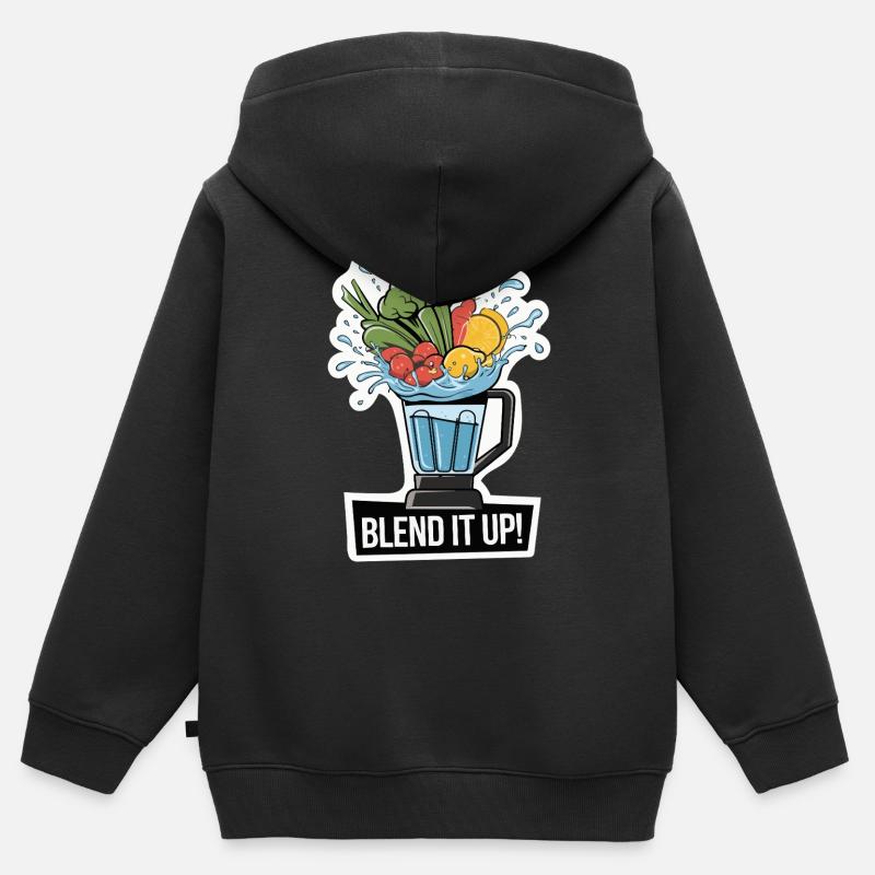MÉLANGEZ-LE - Sweat Premium à capuche zippé enfant bio - noir