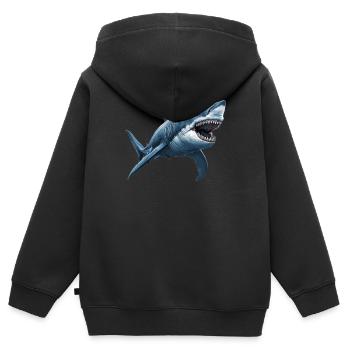 Haie Hai - Kinder Premium Organic Zip Hoodie - Schwarz - Hinten - AI Model Kid Male (0cm)