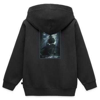 Requins Requin - Sweat Premium à capuche zippé enfant bio - noir - Dos - AI Model Kid Male (0cm)