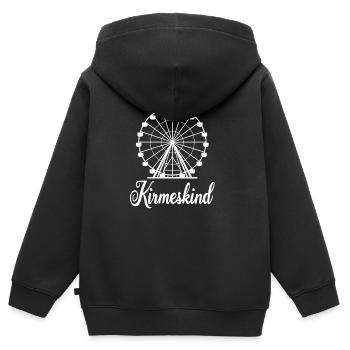 Fête foraine Enfant Grande Roue Nostalgie Culture Fête foraine - Sweat Premium à capuche zippé enfant bio - noir - Dos - AI Model Kid Male (0cm)