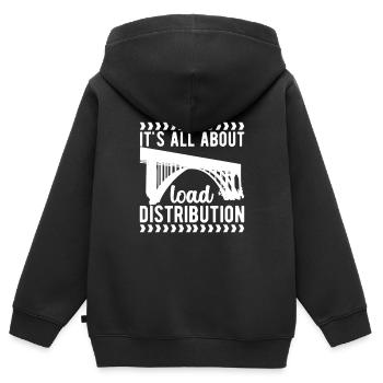 Ingénieur des ponts Construction de ponts - Sweat Premium à capuche zippé enfant bio - noir - Dos - AI Model Kid Male (0cm)