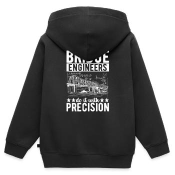 Ingénieur des ponts Construction de ponts - Sweat Premium à capuche zippé enfant bio - noir - Dos - AI Model Kid Male (0cm)