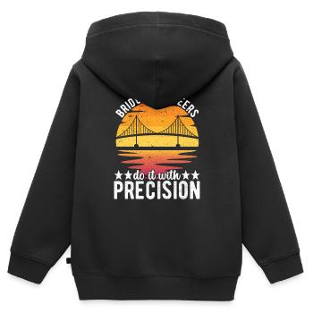 Ingénieur des ponts Construction de ponts - Sweat Premium à capuche zippé enfant bio - noir - Dos - AI Model Kid Male (0cm)