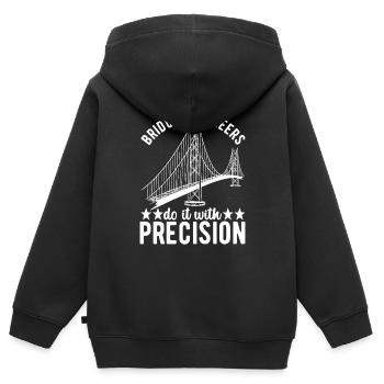Ingénieur des ponts Construction de ponts - Sweat Premium à capuche zippé enfant bio - noir - Dos - AI Model Kid Male (0cm)
