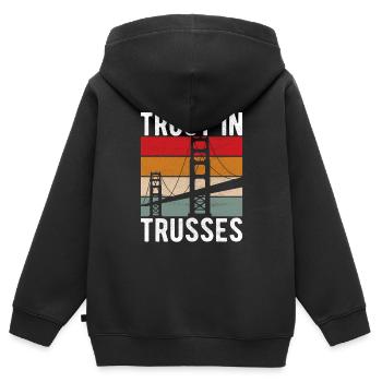 Ingénieur des ponts Construction de ponts - Sweat Premium à capuche zippé enfant bio - noir - Dos - AI Model Kid Male (0cm)