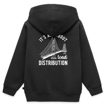 Ingénieur des ponts Construction de ponts - Sweat Premium à capuche zippé enfant bio - noir - Dos - AI Model Kid Male (0cm)
