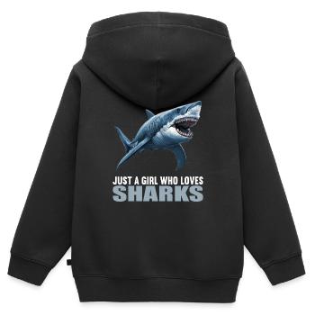 Requins Requin - Sweat Premium à capuche zippé enfant bio - noir - Dos - AI Model Kid Male (0cm)
