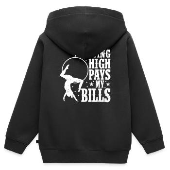 Circus Trapez Für Trapezkünstlerkostüm - Kinder Premium Organic Zip Hoodie - Schwarz - Hinten - AI Model Kid Male (0cm)