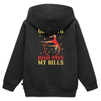 Circus Trapez Für Trapezkünstlerkostüm - Kinder Premium Organic Zip Hoodie - Schwarz - Hinten - AI Model Kid Male (0cm)