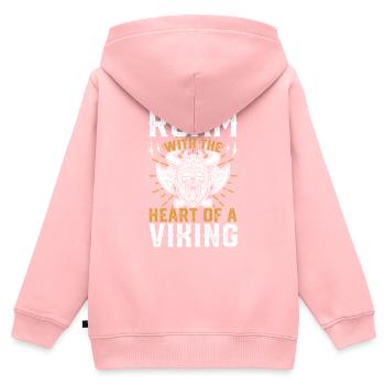 Wikinger Mythos Odin Ravens Huginn - Kinder Premium Organic Zip Hoodie - Rosa - Hinten - AI Model Kid Female (0cm)