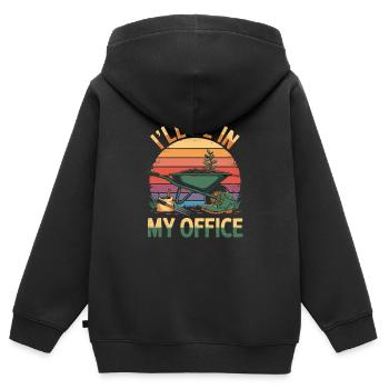 Gärtner: Ich Bin In Meinem Büro Bei - Kinder Premium Organic Zip Hoodie - Schwarz - Hinten - AI Model Kid Male (0cm)
