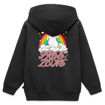 Kein Osterfest free zone - Kinder Premium Organic Zip Hoodie - Schwarz - Hinten - AI Model Kid Male (0cm)