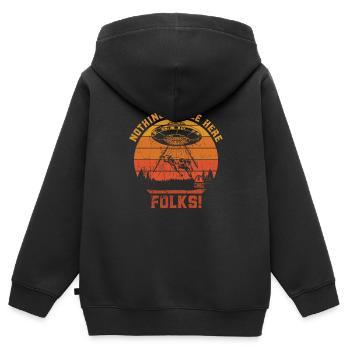 UFO Alien Entführung Kuh Sci-Fi Humor - Kinder Premium Organic Zip Hoodie - Schwarz - Hinten - AI Model Kid Male (0cm)