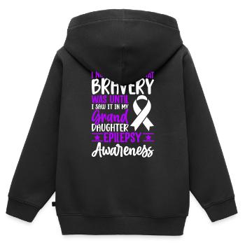 Je n’ai jamais su ce qu’était la bravoure jusqu’à ce que Funny - Sweat Premium à capuche zippé enfant bio - noir - Dos - AI Model Kid Male (0cm)