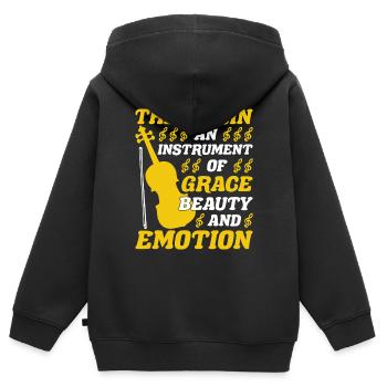 Musiciens de violon, professeurs de violon, amateurs de violon - Sweat Premium à capuche zippé enfant bio - noir - Dos - AI Model Kid Male (0cm)