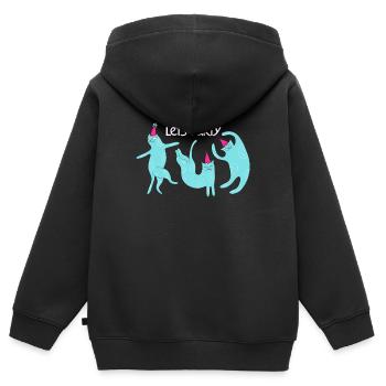 Party Cats Feiern Party Cats Celebration - Kinder Premium Organic Zip Hoodie - Schwarz - Hinten - AI Model Kid Male (0cm)
