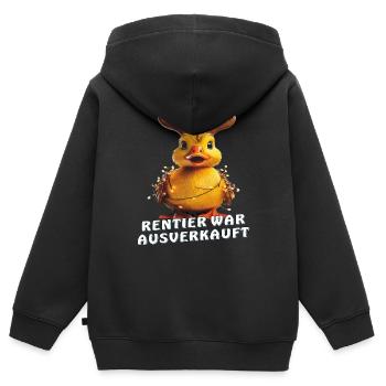 DUCK REINDEER A ÉTÉ VENDU - Sweat Premium à capuche zippé enfant bio - noir - Dos - AI Model Kid Male (0cm)