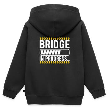 Ingénieur des ponts Construction de ponts - Sweat Premium à capuche zippé enfant bio - noir - Dos - AI Model Kid Male (0cm)