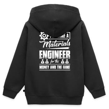 I Became A Materials Engineer - Kids Premium Organic Zip-up Hoodie - black - Back - AI Model Kid Male (0cm)