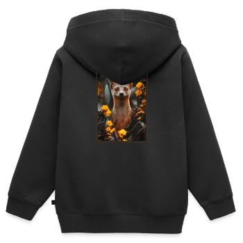 La mangouste de mangouste - Sweat Premium à capuche zippé enfant bio - noir - Dos - AI Model Kid Male (0cm)