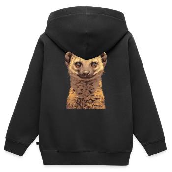 La mangouste de mangouste - Sweat Premium à capuche zippé enfant bio - noir - Dos - AI Model Kid Male (0cm)