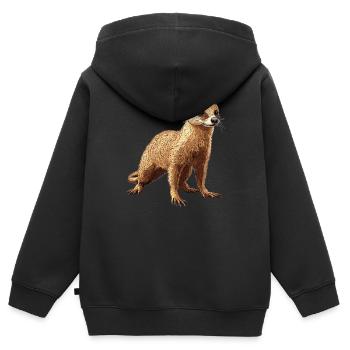 La mangouste de mangouste - Sweat Premium à capuche zippé enfant bio - noir - Dos - AI Model Kid Male (0cm)