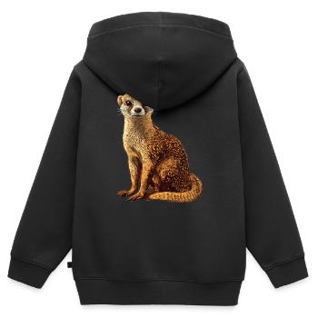 La mangouste de mangouste - Sweat Premium à capuche zippé enfant bio - noir - Dos - AI Model Kid Male (0cm)