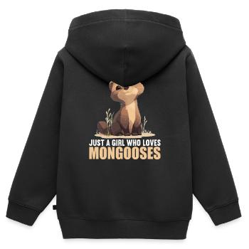 La mangouste de mangouste - Sweat Premium à capuche zippé enfant bio - noir - Dos - AI Model Kid Male (0cm)