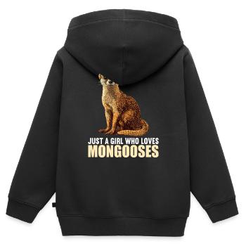 La mangouste de mangouste - Sweat Premium à capuche zippé enfant bio - noir - Dos - AI Model Kid Male (0cm)