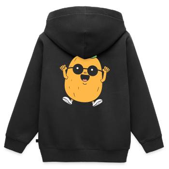 Kartoffel - Kinder Premium Organic Zip Hoodie - Schwarz - Hinten - AI Model Kid Male (0cm)