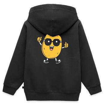 Kartoffel - Kinder Premium Organic Zip Hoodie - Schwarz - Hinten - AI Model Kid Male (0cm)