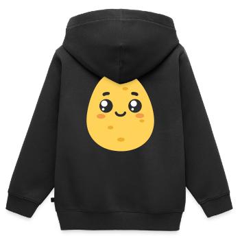 Kartoffel - Kinder Premium Organic Zip Hoodie - Schwarz - Hinten - AI Model Kid Male (0cm)