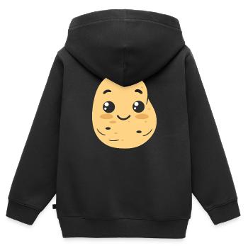 Kartoffel - Kinder Premium Organic Zip Hoodie - Schwarz - Hinten - AI Model Kid Male (0cm)