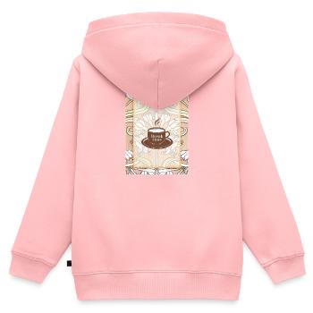 Kaffeebecher Kunst Tasse à café Art - Sweat Premium à capuche zippé enfant bio - rose - Dos - AI Model Kid Female (0cm)
